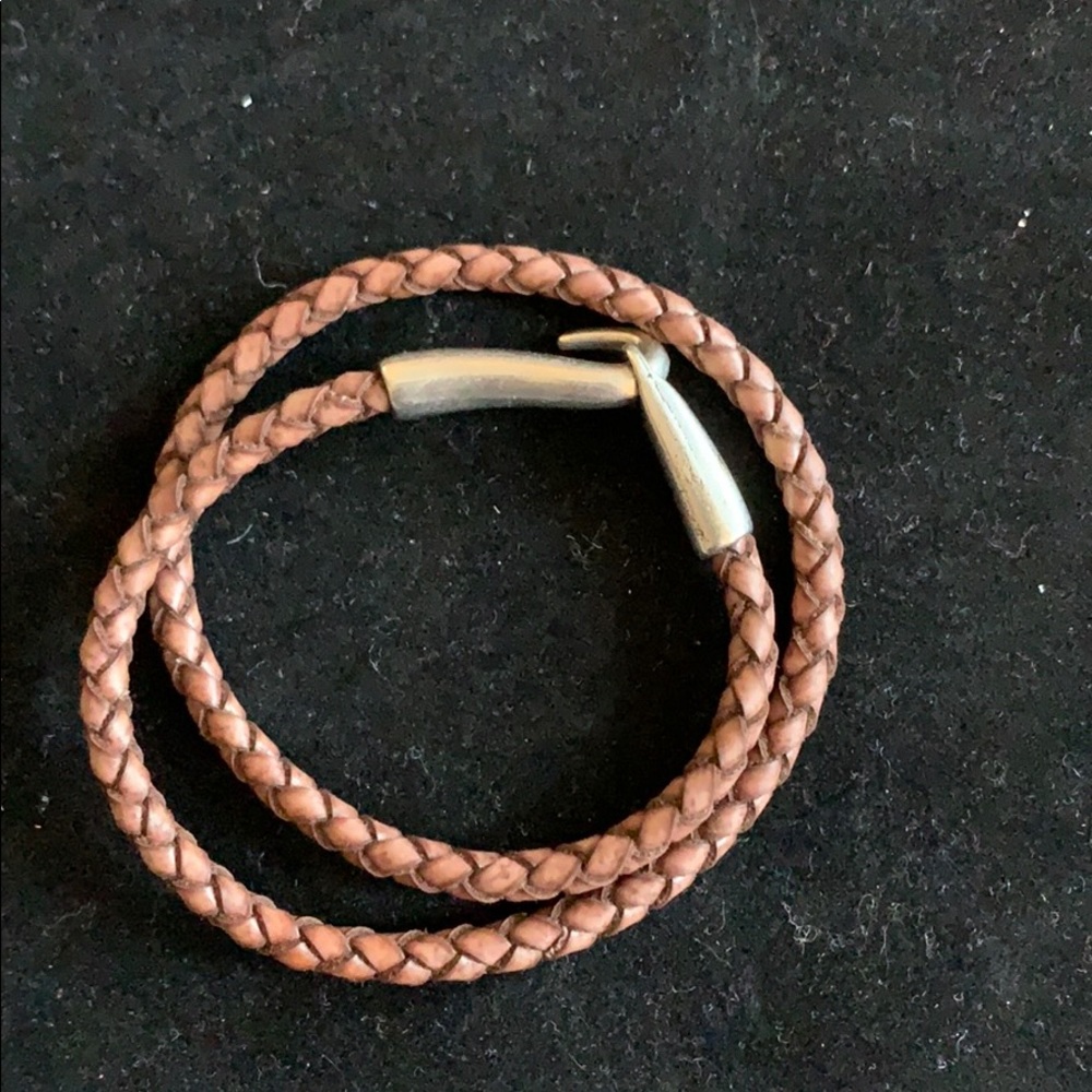 Brown leather wrap bracelet
